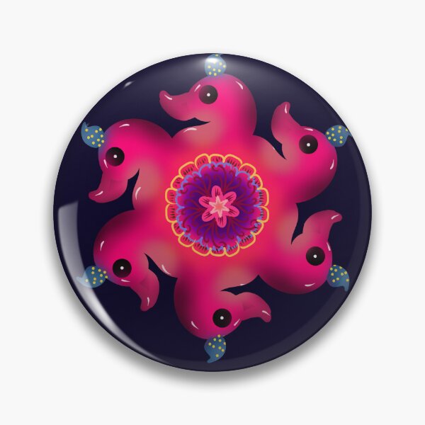 Item preview, Pink Duck Floral Mandala | Cute Decorative Bird Illustration | Whimsical Nature Art designed and sold by HopeAndHustle.