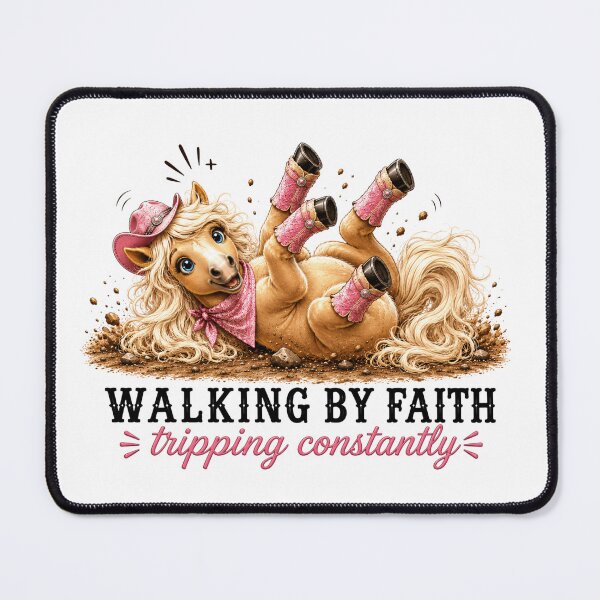 Item preview, Walking By Faith Tripping Constantly Horse - Funny Western Cowgirl Boots Christian Design designed and sold by She Prays.
