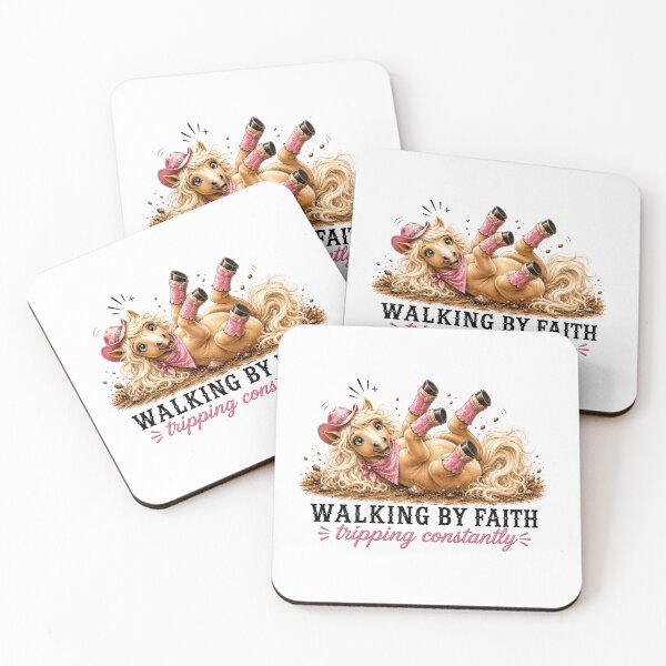 Item preview, Walking By Faith Tripping Constantly Horse - Funny Western Cowgirl Boots Christian Design  designed and sold by She Prays.