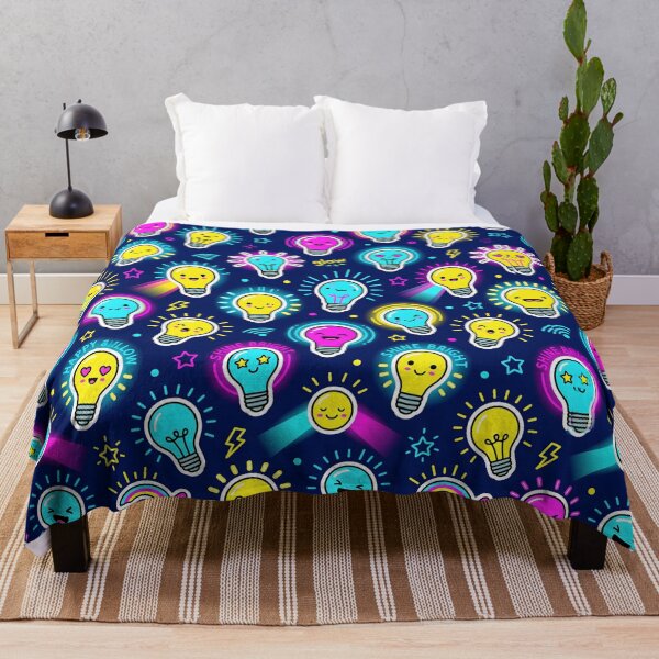 Item preview, Happy Glow Lightbulb Seamless Pattern designed and sold by SplashTastic.