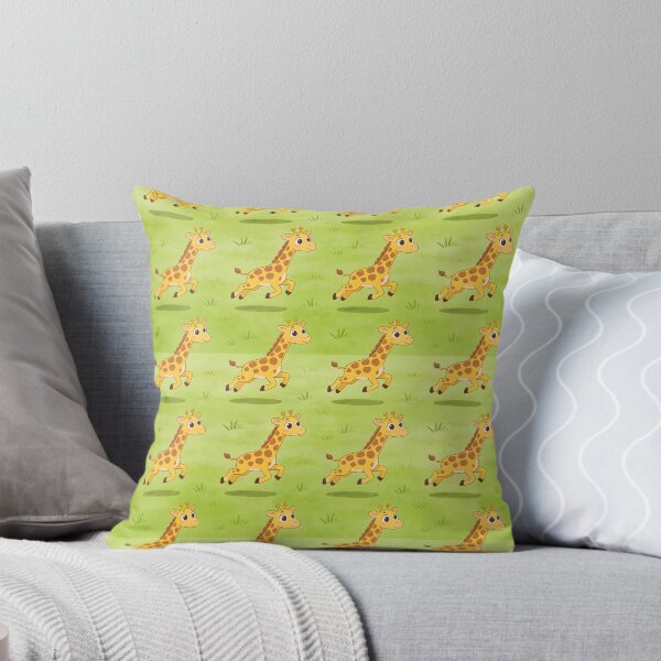 Item preview, Cute Running Giraffe Safari Seamless Pattern Throw Blanket designed and sold by FestivityFinds.