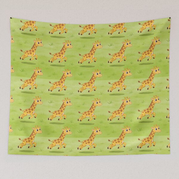 Item preview, Cute Running Giraffe Safari Seamless Pattern Throw Blanket designed and sold by FestivityFinds.