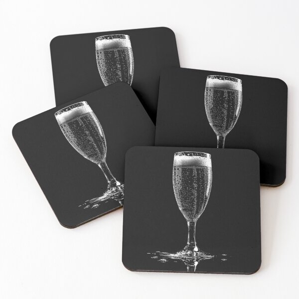 Item preview, Champagne Glass Minimalist Photography Black and White  designed and sold by inkoutninja.