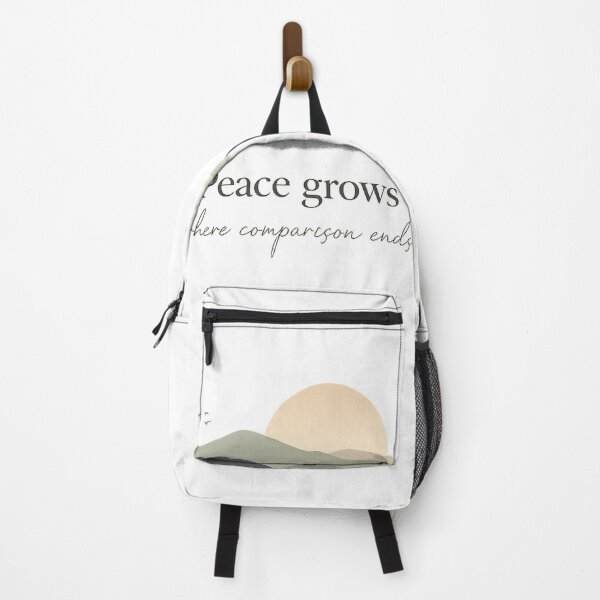 Item preview, Peace Grows Where Comparison Ends – Minimalist Mountain Sunset Aesthetic Typography PNG designed and sold by Trendykunnu.