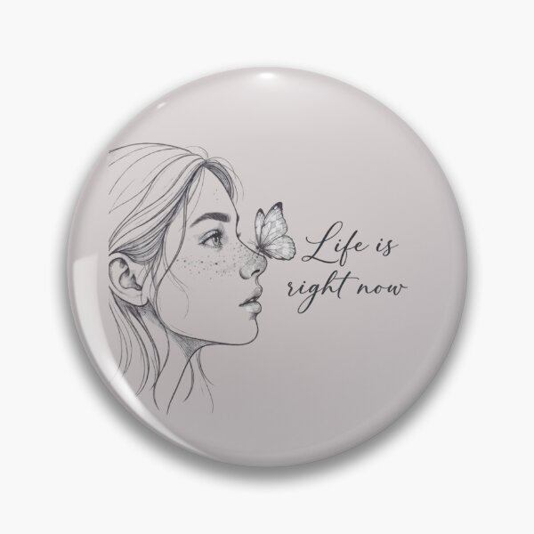 Item preview, Life is Right Now Fine Line Art Print with Freckle Girl and Butterfly designed and sold by Nakrisa.