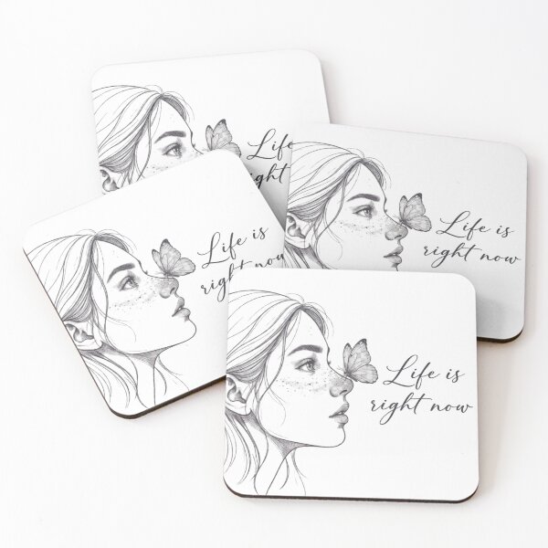 Item preview, Life is Right Now Fine Line Art Print with Freckle Girl and Butterfly designed and sold by Nakrisa.