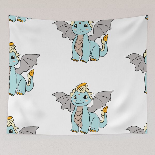 Artikelvorschau, Niedliche Illustration eines kleinen blauen Drachen entworfen und verkauft von AbbyWorldStudio.