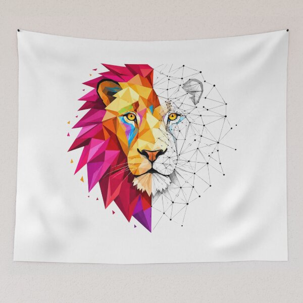 Item preview, Geometric Low Poly Lion Head Illustration designed and sold by DKSH1234.