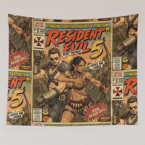 Item preview, Resident Evil 5 Vintage Retro Comic Cover Art designed and sold by Back2Collage.