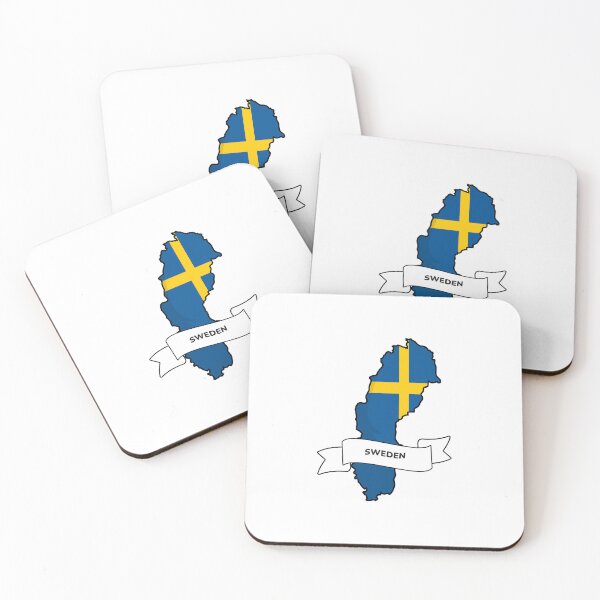 Item preview, Sweden Map Flag Silhouette Graphic designed and sold by Travel.Art.