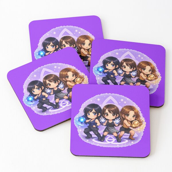 Item preview,  Charmed chibi style, charmed characters fighting stance designed and sold by Wicca and mythical creatures .