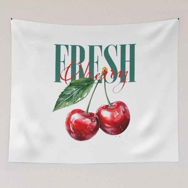 Item preview, Fresh Cherry Vintage Fruit Illustration | Botanical Red Cherry Design designed and sold by Palette & Hue.