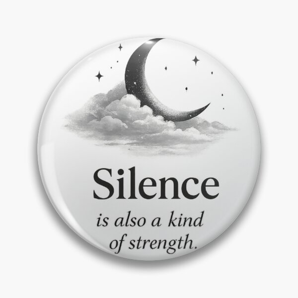 Item preview, Silence Is Also a Kind of Strength – Minimalist Moon Typography Wall Art sticker  designed and sold by Trendykunnu.