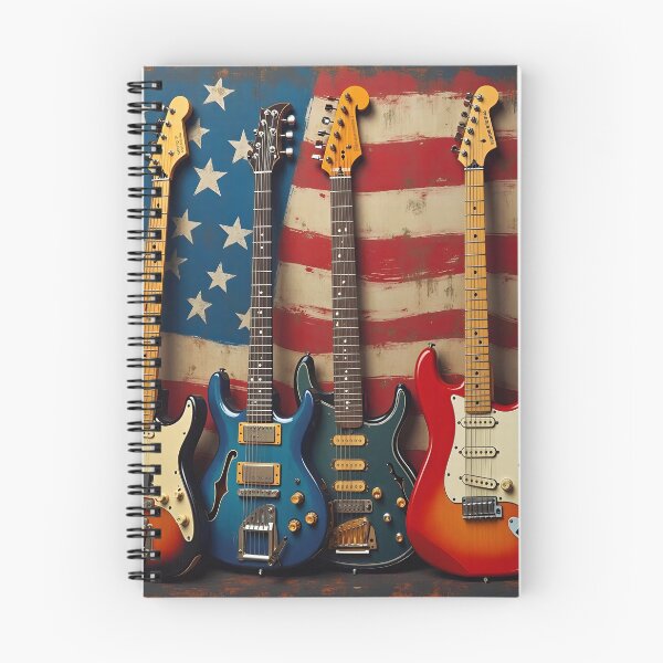 Item preview, American Flag Electric Guitars - Vintage Rock & Roll Art designed and sold by RAMIX-Y2K.