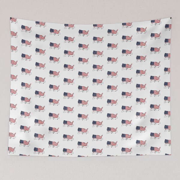 Item preview, USA Map Flag Silhouette Graphic designed and sold by Travel.Art.