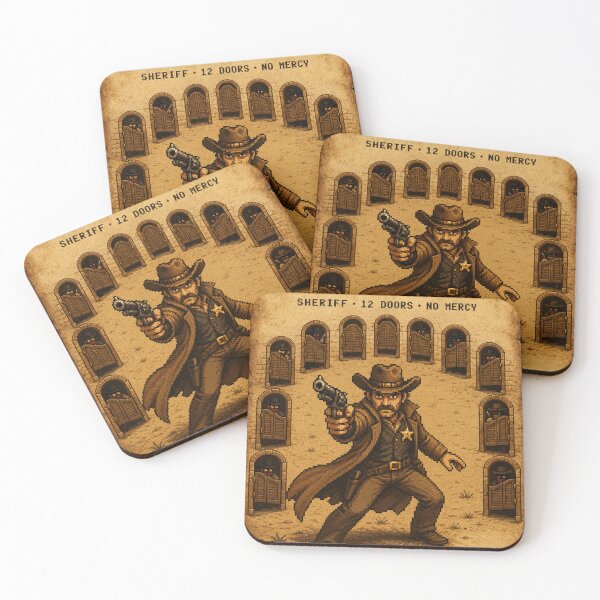 Item preview, Retro Arcade Sheriff vs Bandits - Pixel Art Wanted Poster designed and sold by EtermaoDigital.