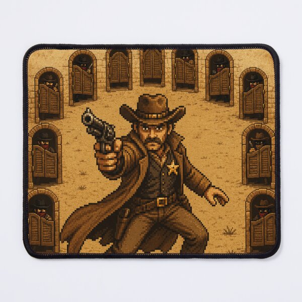 Item preview, Retro Arcade Sheriff vs Bandits - Pixel Art Wanted Poster designed and sold by EtermaoDigital.