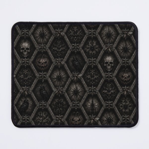 Item preview, Dark Academia Gothic Skull Grid - Subtle Halloween Pattern designed and sold by cabuks.