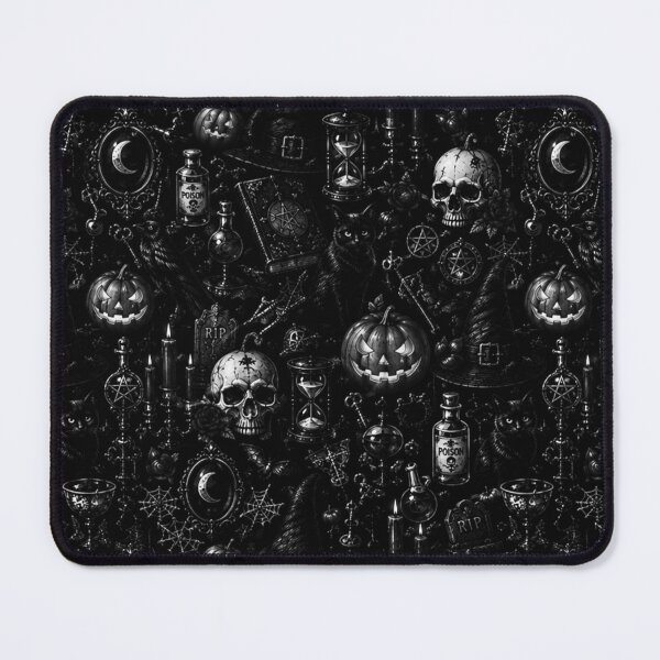 Item preview, Silver Gothic Skull & Macabre Witchcraft Pattern designed and sold by cabuks.