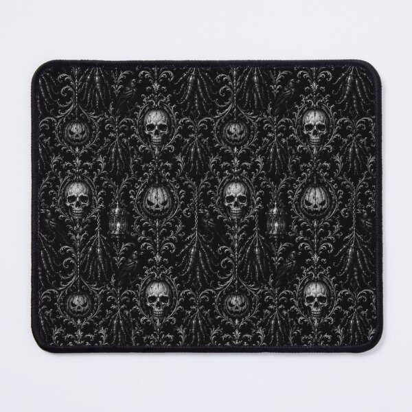 Item preview, Silver Gothic Skull Damask - Subtle Halloween designed and sold by cabuks.