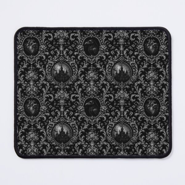 Item preview, Silver Gothic Raven Castle Damask designed and sold by cabuks.