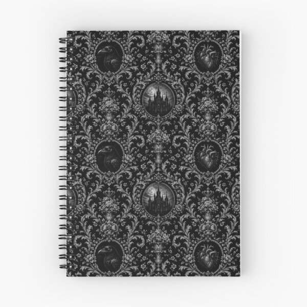 Item preview, Silver Gothic Raven Castle Damask designed and sold by cabuks.