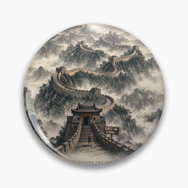 Item preview, Just Around the Corner | Great Wall of China Humor designed and sold by MidnightCache.