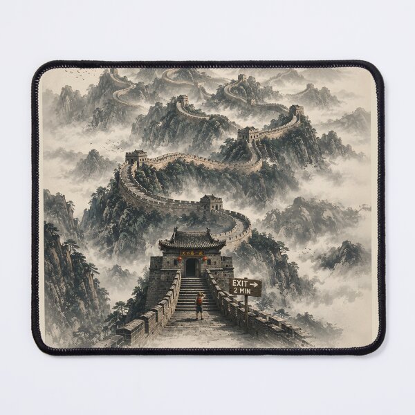 Item preview, Just Around the Corner | Great Wall of China Humor designed and sold by MidnightCache.