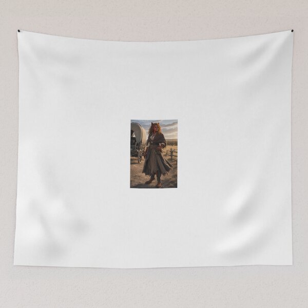 Item preview, Furry Pioneer in Dusty Frontier Landscape designed and sold by CathryneDelamort.