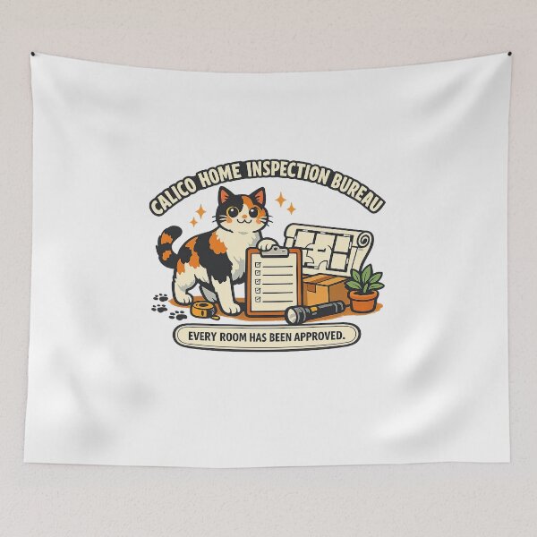 Item preview, Calico Home Inspection Bureau – Cute Cat Inspector designed and sold by Concrete Coffee Studio.