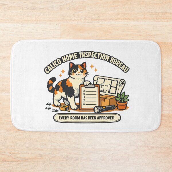Item preview, Calico Home Inspection Bureau – Cute Cat Inspector designed and sold by Concrete Coffee Studio.