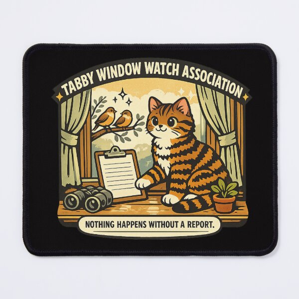 Item preview, Tabby Window Watch Association – Funny Bird Watching Cat designed and sold by Concrete Coffee Studio.
