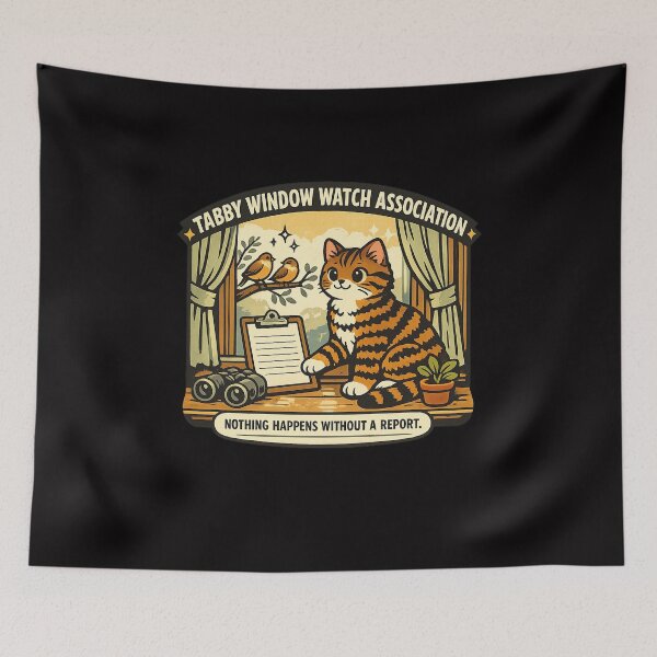 Item preview, Tabby Window Watch Association – Funny Bird Watching Cat designed and sold by Concrete Coffee Studio.