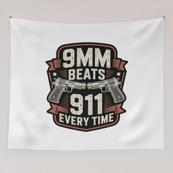 Item preview, 9mm Beats 911 Every Time designed and sold by graphic-genie.