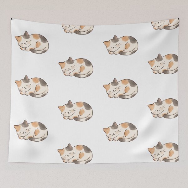 Item preview, cute calico cat sleep designed and sold by temptedd.