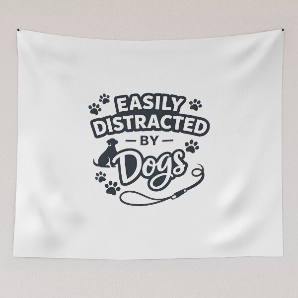 Item preview, Easily Distracted by Dogs Leash Paw Print Dog Lover designed and sold by SoyLamderma.