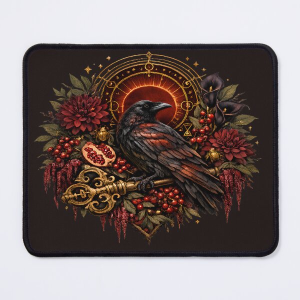 Item preview, Raven Pomegranate Key Alchemical Gothic Wreath designed and sold by SasmitaStudioCo.