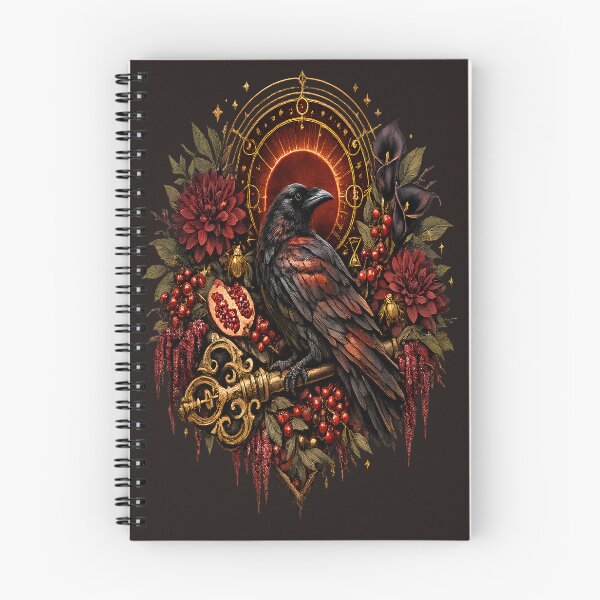 Item preview, Raven Pomegranate Key Alchemical Gothic Wreath designed and sold by SasmitaStudioCo.