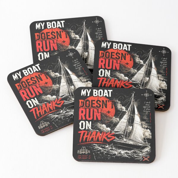 Item preview, My Boat Doesn’t Run On Thanks Vintage Sailing Quote designed and sold by Abidel.