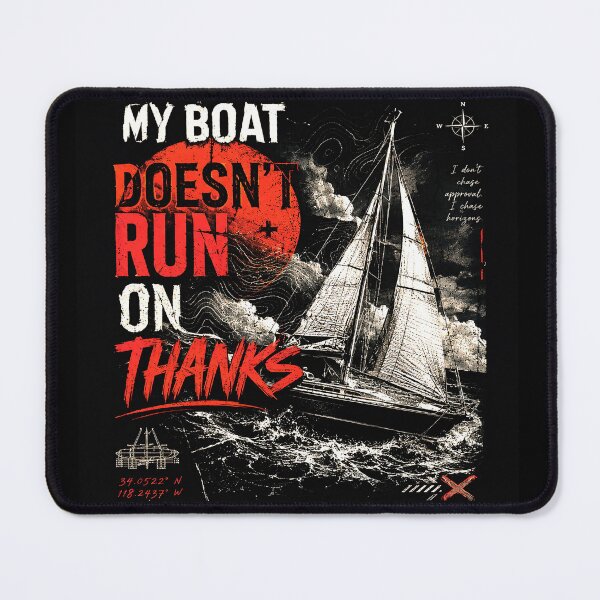 Item preview, My Boat Doesn’t Run On Thanks Vintage Sailing Quote designed and sold by Abidel.