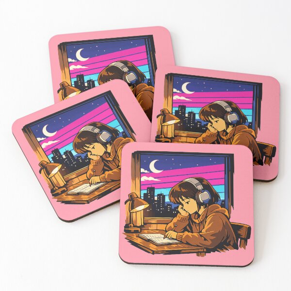 Item preview, Synthwave Anime Lofi Girl Neon Skyline designed and sold by KungPowUnicorn.