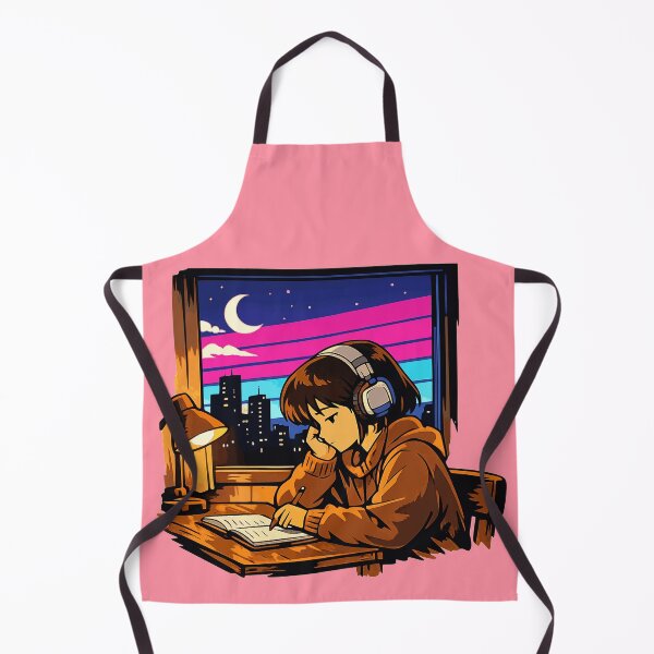 Item preview, Synthwave Anime Lofi Girl Neon Skyline designed and sold by KungPowUnicorn.
