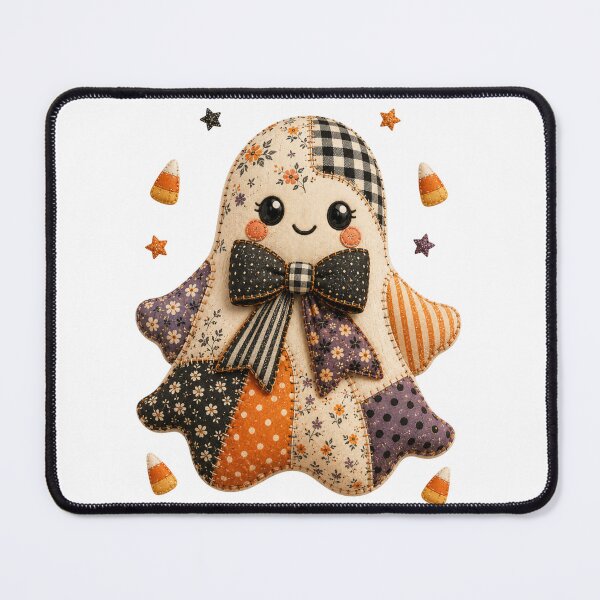 Item preview, Cute Patchwork Ghost | Farmhouse Halloween & Autumn Art designed and sold by DecoVibe.