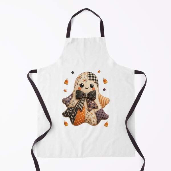 Item preview, Cute Patchwork Ghost | Farmhouse Halloween & Autumn Art designed and sold by DecoVibe.