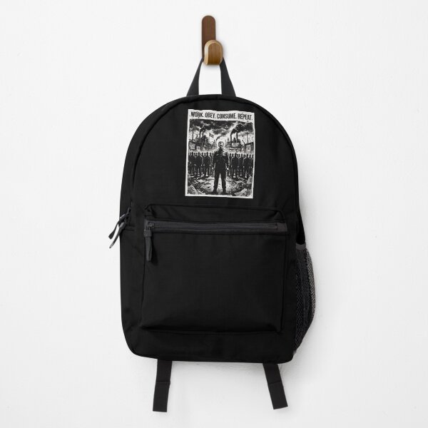 Item preview, WORK. OBEY. CONSUME. REPEAT – Dystopian Punk Propaganda Graphic designed and sold by Go Easy Apparel.