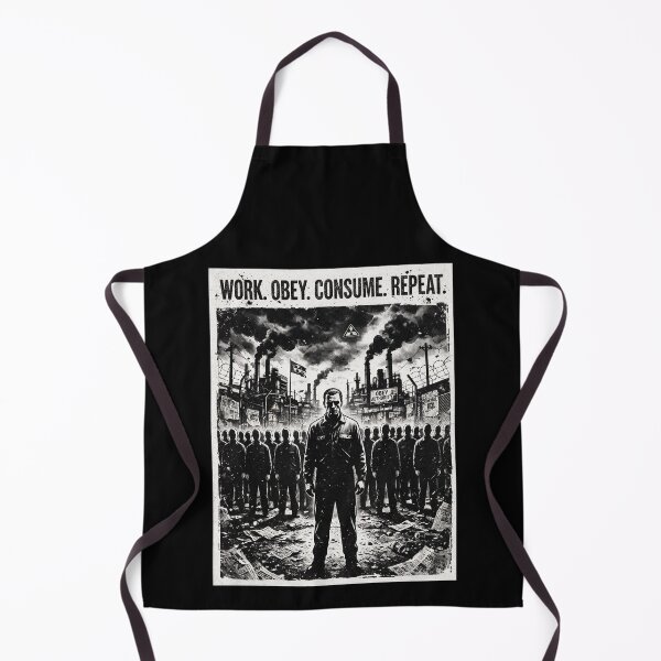 Item preview, WORK. OBEY. CONSUME. REPEAT – Dystopian Punk Propaganda Graphic designed and sold by Go Easy Apparel.