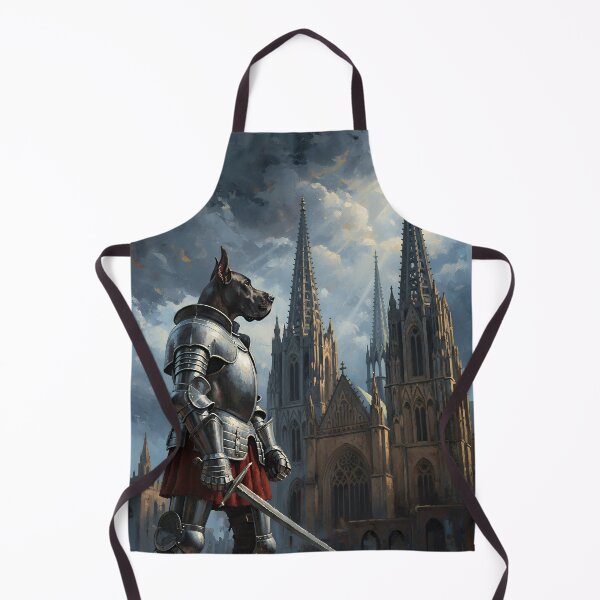 Item preview, Noble Doberman Knight in Gothic Cathedral Fantasy Medieval Warrior Art designed and sold by cr6zym1nd.