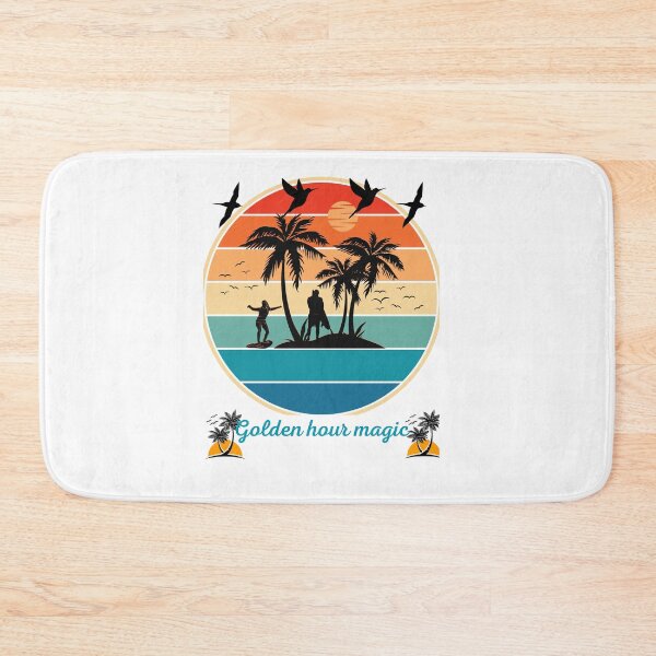 Item preview, Golden Hour Magic Vintage Beach Sunset Surfer Palm Trees Retro Summer T-Shirt designed and sold by     Fatma Creates.