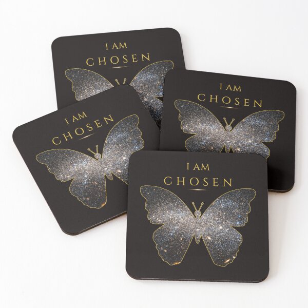 Item preview, I Am Chosen Cosmic Butterfly Christian Faith Royal Identity Scripture Star Cluster Gold Art 1 Peter 2 9 designed and sold by KittenAndCo.