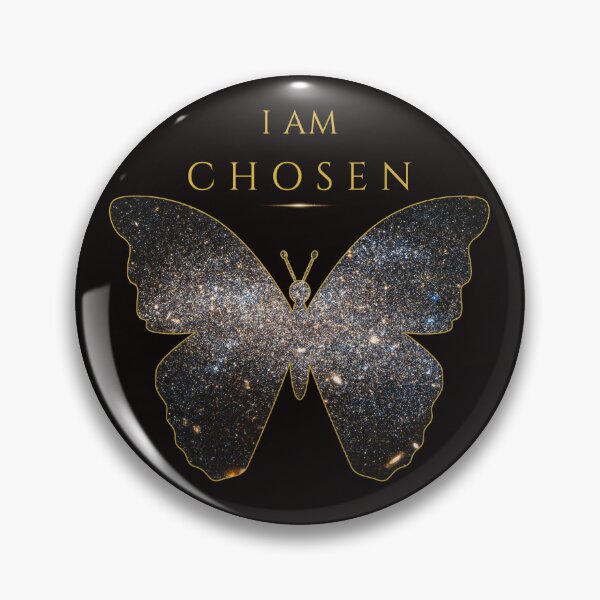Item preview, I Am Chosen Cosmic Butterfly Christian Faith Royal Identity Scripture Star Cluster Gold Art 1 Peter 2 9 designed and sold by KittenAndCo.